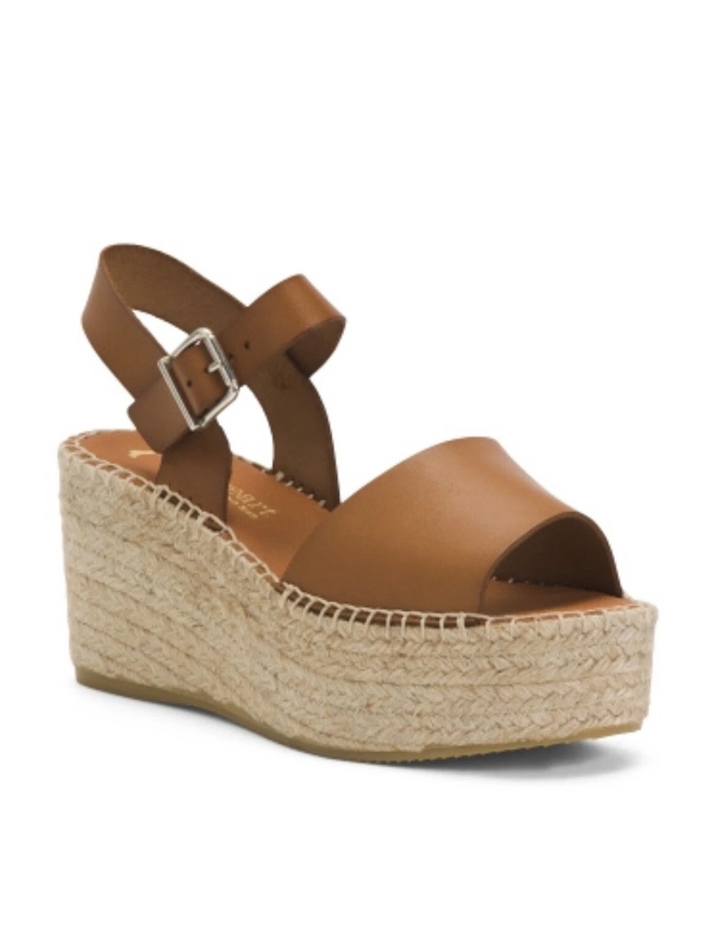 Paseart Platform Espadrilles Size 40 9 Ankle Strap Leather Made In Spain Brown